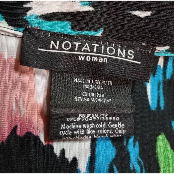 Notations Shirt Ladies 18W Button Front‎ Short Sleeve - Picture 6 of 8